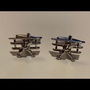 New Chrome Classic Airplane Cufflinks